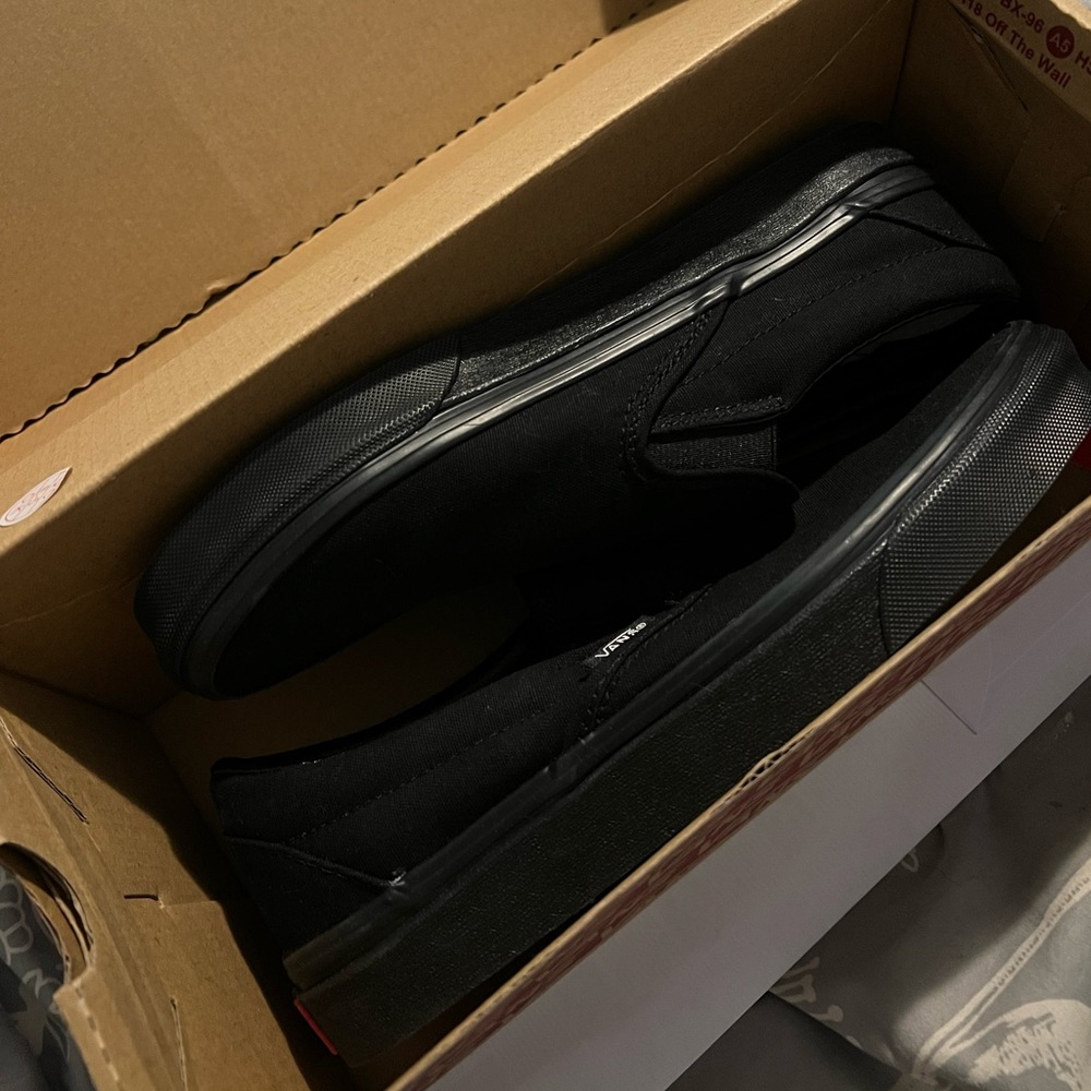 Vans Black Canvas Slip-On Sneakers - Picture 9 of 11